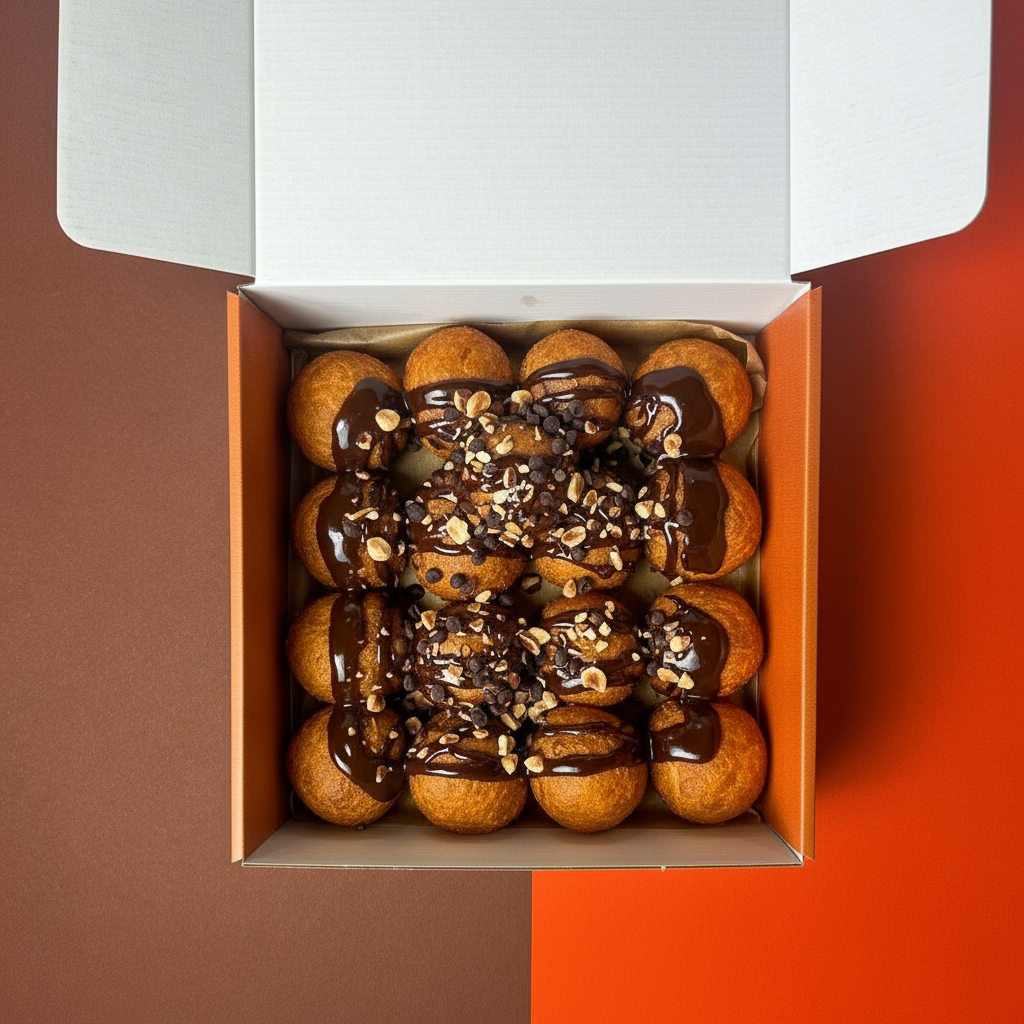 PUFF PUFF con chocolate y avellanas